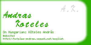 andras koteles business card