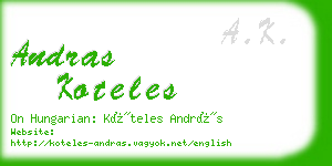 andras koteles business card